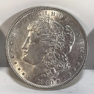 1880 Better Date Better Grade BU Morgan Silver Dollar Looks Great Free Ship A - Bild 1 von 2