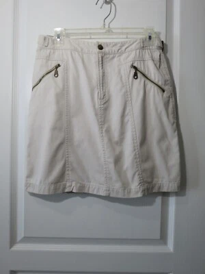 Falda Lápiz Rafaella 100% Algodón Beige Claro Lona con Bolsillos con Cremallera Talla 6 Foto 1 de 4