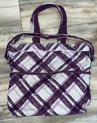 Bolso de Mano Metro Retro Thirty-One Púrpura a Cuadros—-USADO EN EXCELENTE ESTADO Foto 1 de 4