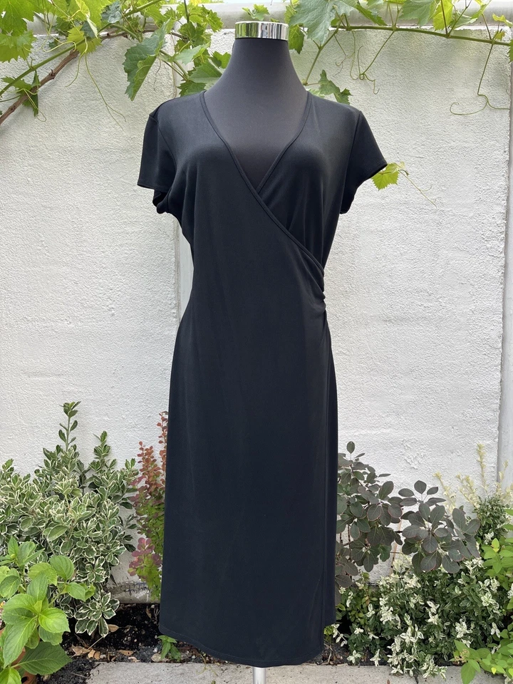 Kleid Max Studio Gr. 38 M schwarz Wickelkleidoptik - Bild 1 von 4