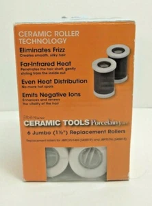 Ceramic Hot Roller Replacement Set Jilbere de Paris 6 Jumbo 1-1/2" Porcelain  - Picture 1 of 4