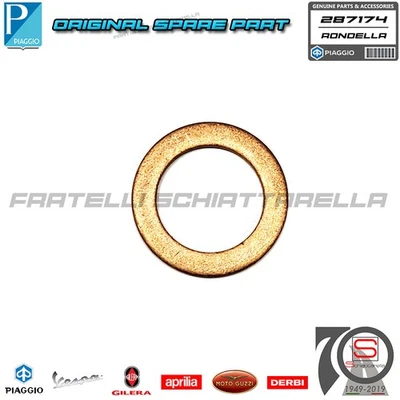 Guarnizione Tappo Scarico Olio Originale Piaggio Beverly X10 350cc 287174 - Immagine 1 di 3