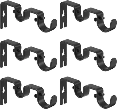 重型窗帘杆支架 - 双杆支架 1 英寸和 5/8 英寸(6 件套, — 第 1/4 张图片