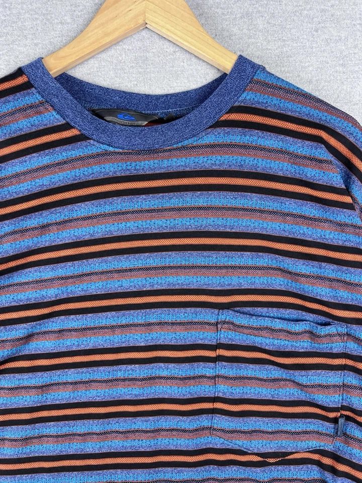 Vintage 90s Quicksilver T Shirt Striped Tee Size XL - Image 1 of 4