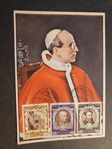 POPE PIUS 1946 Postcard VATICAN CITY w/ 3 stamps - Picture 1 of 2