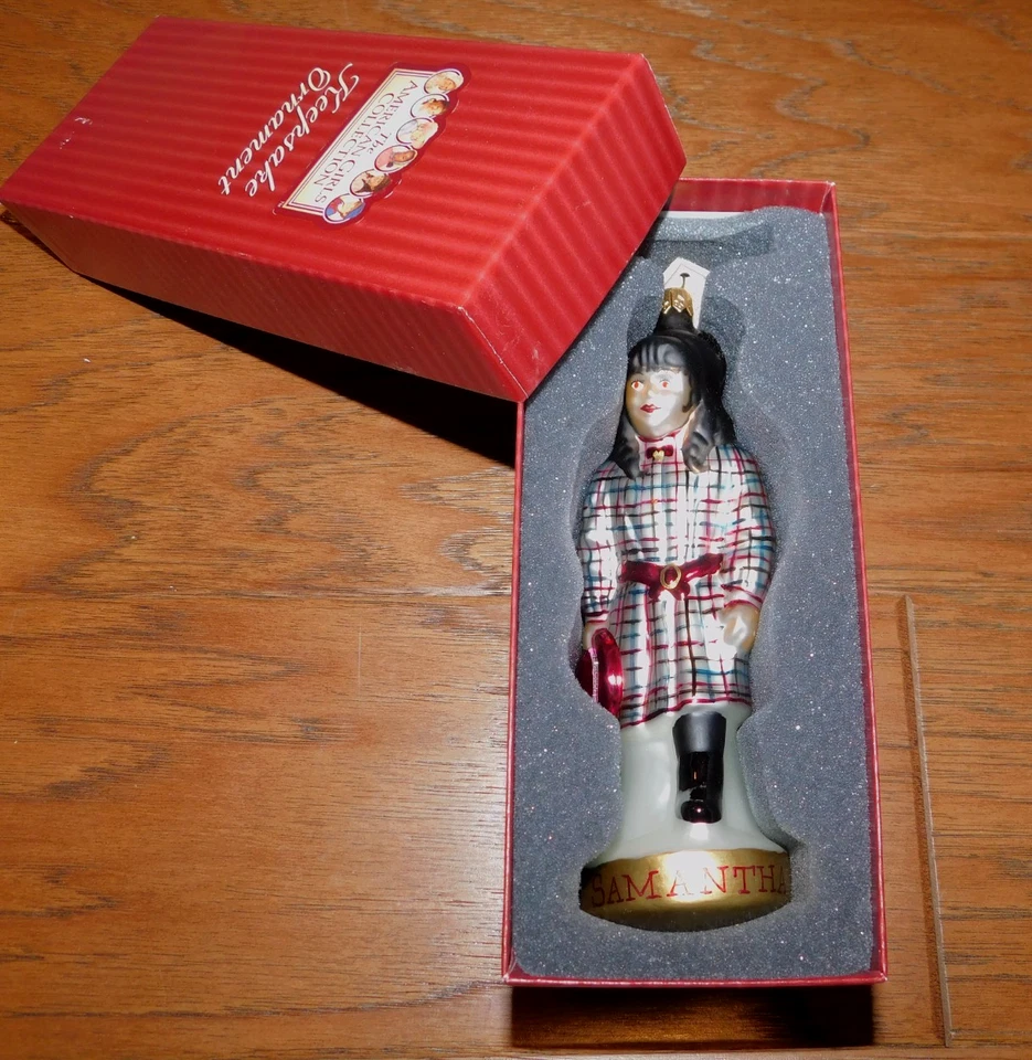 American Girl Pleasant Company Samantha Christmas Ornament BlownGlass w/Box 1999 - Image 1 of 4