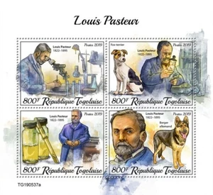Togo - Químico francés Louis Pasteur 2019 - Hoja de 4 estampillas - TG190537a - Imagen 1 de 1