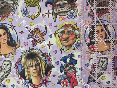 Tecido 100% algodão personalizado labirinto filme por 1/4 jarda 9x56  - Imagem 1 de 2