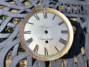 Antique QUALITY silvered 6" dial cast dial plate Bryson Edinburgh FUSEE ENGLISH - Picture 1 of 8
