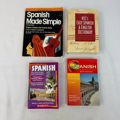 Spanish Learning Lot of 4 Spanish Books Grammar, Dictionary, Phrase & Essential - Image 1 of 4