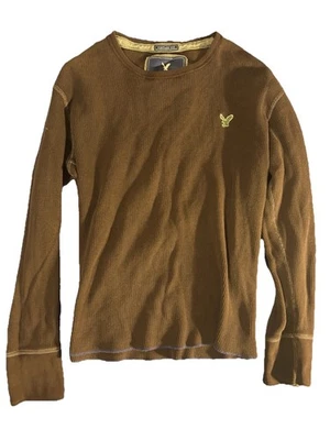 Camisa de manga larga tejida gofre térmica vintage Y2K de American Eagle para hombre, talla LG  Foto 1 de 4