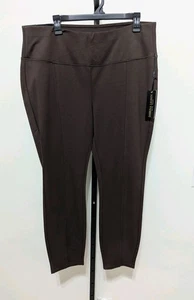 Sabrina Lauren Women's Plus Brown Ultra Soft Stretch Knit Leggings Pants 2X - Picture 1 of 11