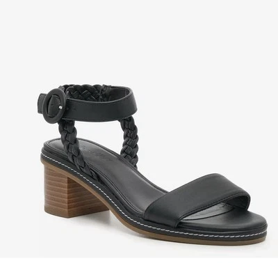 Splendid Anthropologie Black Sandals Size 9 Wrap Around Wood Comfort Block Heel - Image 1 of 4