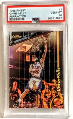 1998 FINEST NON-PROTECTED-REFRACTOR #1 CHRIS MILLS PSA 10 POPULATION OF 1🔥 - Image 1 of 2