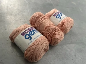 3 Australian Patons Yarn Skein Balls 50g Apricot Peach 100% Cotton Vintage Costs - Picture 1 of 9