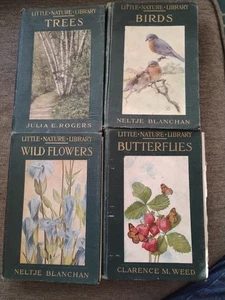 4 Little Nature Library Trees, Butterflies, Flowers, Birds HC 1917 - Foto 1 di 15