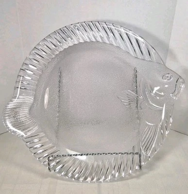 Plato de pescado de vidrio transparente de cocina barra de verano B Q tiempo de familia y amigos buen estado Foto 1 de 4