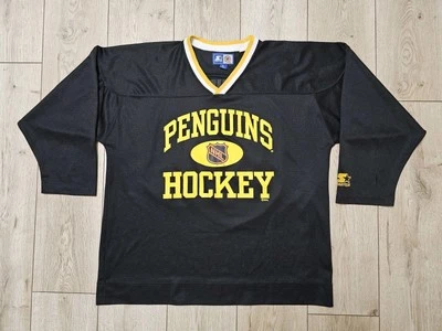 CAMISETA DE HOCKEY VINTAGE DE LOS PINGÜINOS DE LOS PITTSBURGH CAMISETA DE INICIO CAMISETA DE HOCKEY LEMIEUX XL Foto 1 de 4