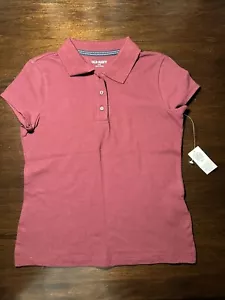 Old Navy Girls School Uniform Polo Short Sleeve Shirt Burgundy Size M (8) - Picture 1 of 9