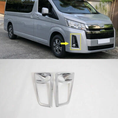 Accesorios de coche cromo luz antiniebla delantera cubierta embellecedor para Toyota Hiace 2019-24 Foto 1 de 4