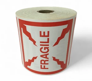 Fragile (4"x4") Shipping Pallet Labels Self-Adhesive Stickers 200 PCS - Picture 1 of 3