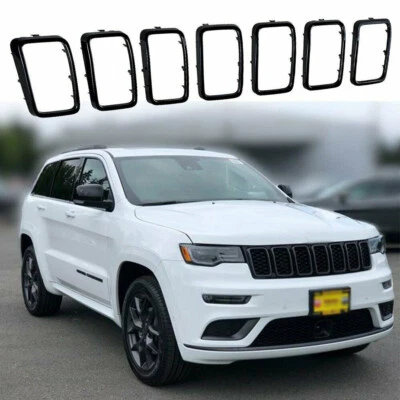 Para Jeep Grand Cherokee WK2 2017-2021 Parrilla Delantera Marco Inserto NEGRO Anillo de Ajuste Foto 1 de 4
