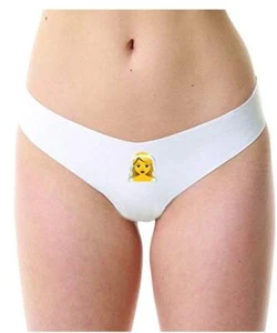 new Commando Womens Bridal Face Emoji Thong Panty M/L White NEW - Picture 1 of 2