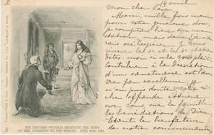 QUEEN VICTORIA, PRINCESS ACCESSION TO THE THRONE - Early Royalty Postcard Tuck - Picture 1 of 2