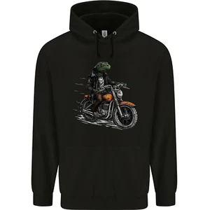 Lizard Biker Motorcycle Motorbike Reptile Childrens Kids Hoodie - Picture 1 of 3