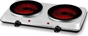 Elektrische Doppelkochplatte Herdplatte 2 zwei Kochplatten kommerziell tragbar 1500 W - Bild 1 von 8