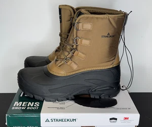New Staheekum Men's US 9 Insulated Winter Snow Boots Brown-Black Lace Up NIB - Picture 1 of 6