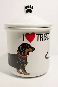 Hundeleckerli Glas 360 Grad Design für Dackel oder Weiner Hunde Luftdichter Deckel NOB - Bild 1 von 13