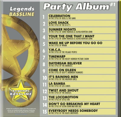 Legends Bassline Karaoke CD+G - Vol 1 Party Album 15 tracks New in plastic - Image 1 of 3