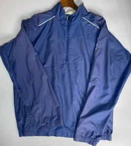 Page & Tuttle Free Swing Jacket Size L Mens Windbreaker Blue Golf Coat 1/2 Zip - Picture 1 of 12