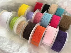 Eleganza MESH Web Ribbon Valentine Weddings - 17 COLOURS 50mm - various lengths - Picture 1 of 41