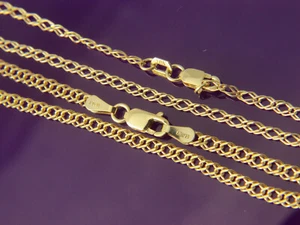 collana a catena cubana rombo vero oro 10 kt - Foto 1 di 8
