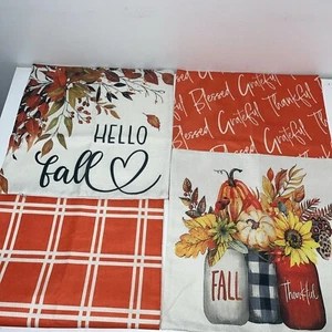 4 Stück Herbst Kissenbezüge Überwurf Kissenbezug Herbst Erntedank Deko 18x18 Orange - Bild 1 von 10