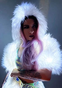 NEW J VALENTINE Dreamscape Light Up Shrug  -  White Jacket Rave EDM Fur - Picture 1 of 3