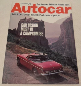 Autocar 14 December 1967 MG MGB, Sunbeam Stiletto, BMW 2000 Auto, Mazda 1500 - Imagen 1 de 6