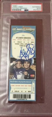 JAMES LONEY SIGNED MLB DEBUT 1ST HIT FULL TICKET STUB 2006 DODGERS 4/4🔥PSA/DNA - Image 1 of 3