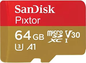 SanDisk Pixtor 64GB Micro-SD A1 U3 V30 - Zdjęcie 1 z 10