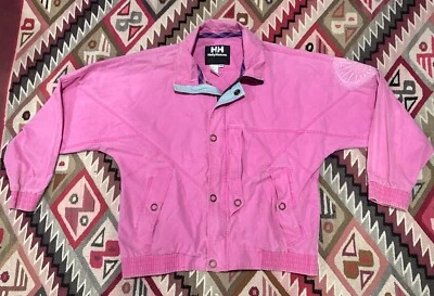 Chaqueta de invierno de esquí Helly Hansen rosa vintage para mujer pequeña cremallera frontal azteca Foto 1 de 4