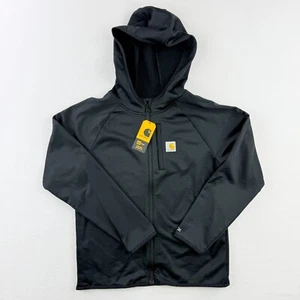 CARHARTT Boys Force Waffle Fleece Hooded Jacket Size L (14/16) Kids Black NWT - Picture 1 of 8
