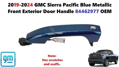 2019-2024 GMC Sierra Pacific Blue Metallic Front Exterior Door Handle 84462977 - Image 1 of 4