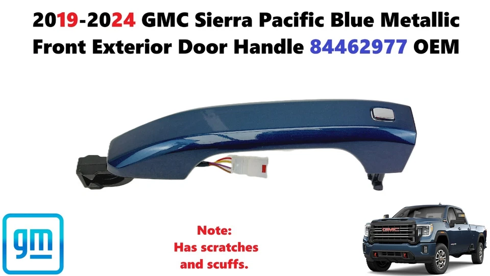 GMC Sierra Pacific Blue 2019-2024 manija de puerta exterior delantera metálica 84462977 Foto 1 de 4