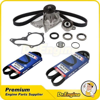 Timing Belt Kit Water Pump Serpentine Belt Fit 1995-1996 Geo Prizm 1.8L — 第 1/4 张图片