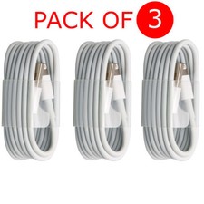 3X Extra Long 1M USB LEAD SYNC DATA CABLE CHARGER FOR iPhone 7 6 PLUS 5S iPad UK