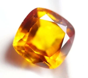 Certified Natural (Ceylon ) Golden Yellow  Sapphire 11.75CT Cushion Cut Gemstone - Picture 1 of 3