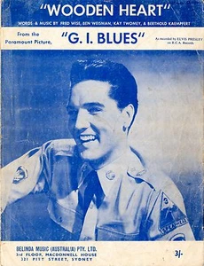 ELVIS PRESLEY - Wooden Heart - 1960's Original SHEET MUSIC Australia - Picture 1 of 1