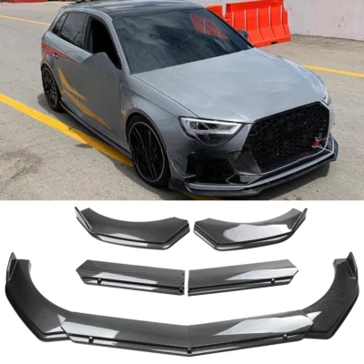 Carbon Fiber Front Bumper Lip Spoiler Splitter For Audi A3 Quattro/RS3/S3 Body - Image 1 of 4